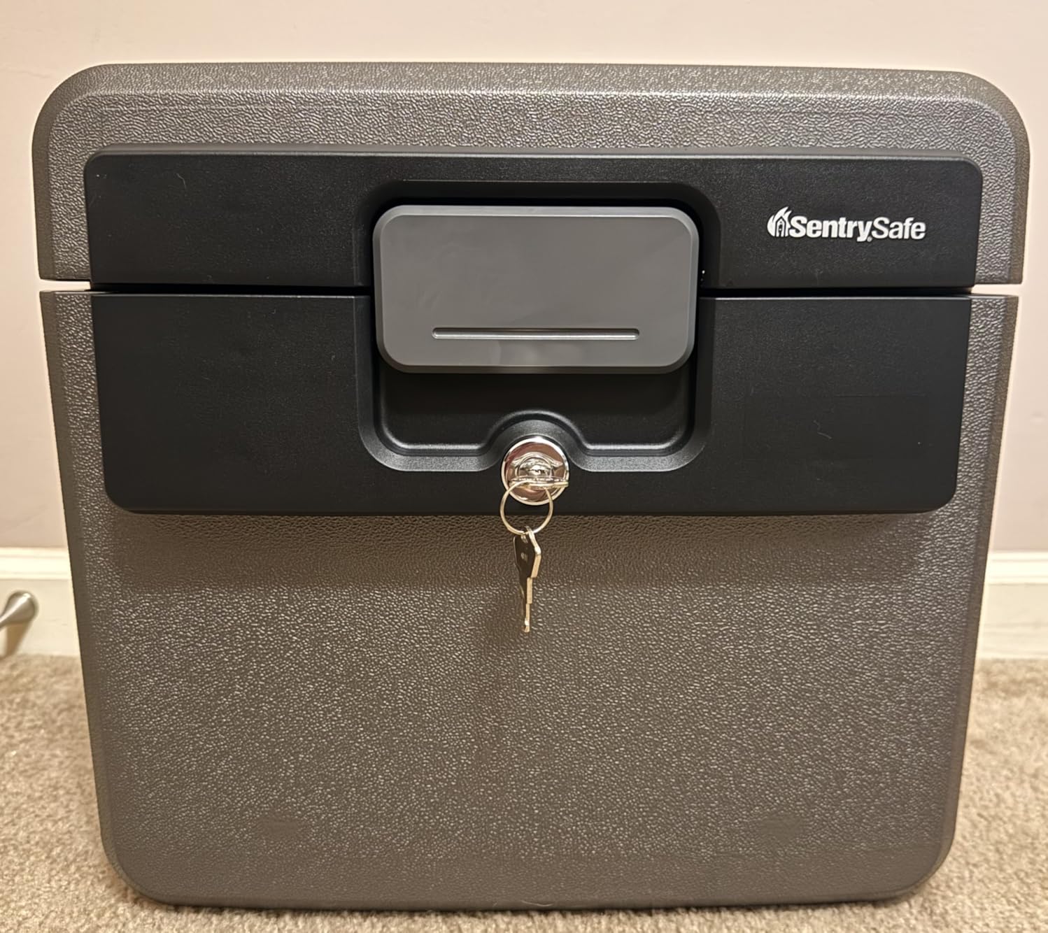 SentrySafe Black Fireproof and Waterproof Safe, File Folder and Document Box with Key Lock, Ex. 14.3 x 15.5 x 13.5 inches, HD4100 customer photo 1