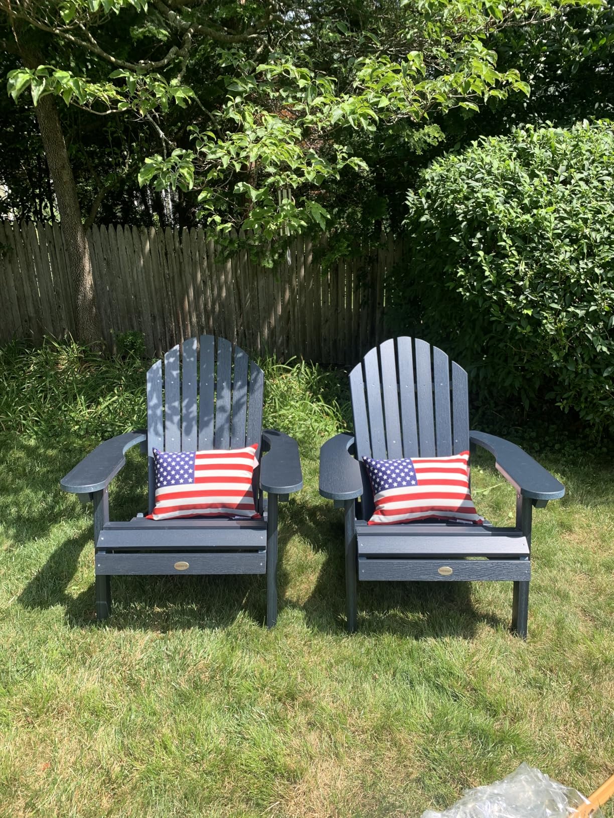 Hamilton Made in the USA Folding and Reclining Adirondack Chair, Adult Size, Black customer photo 2