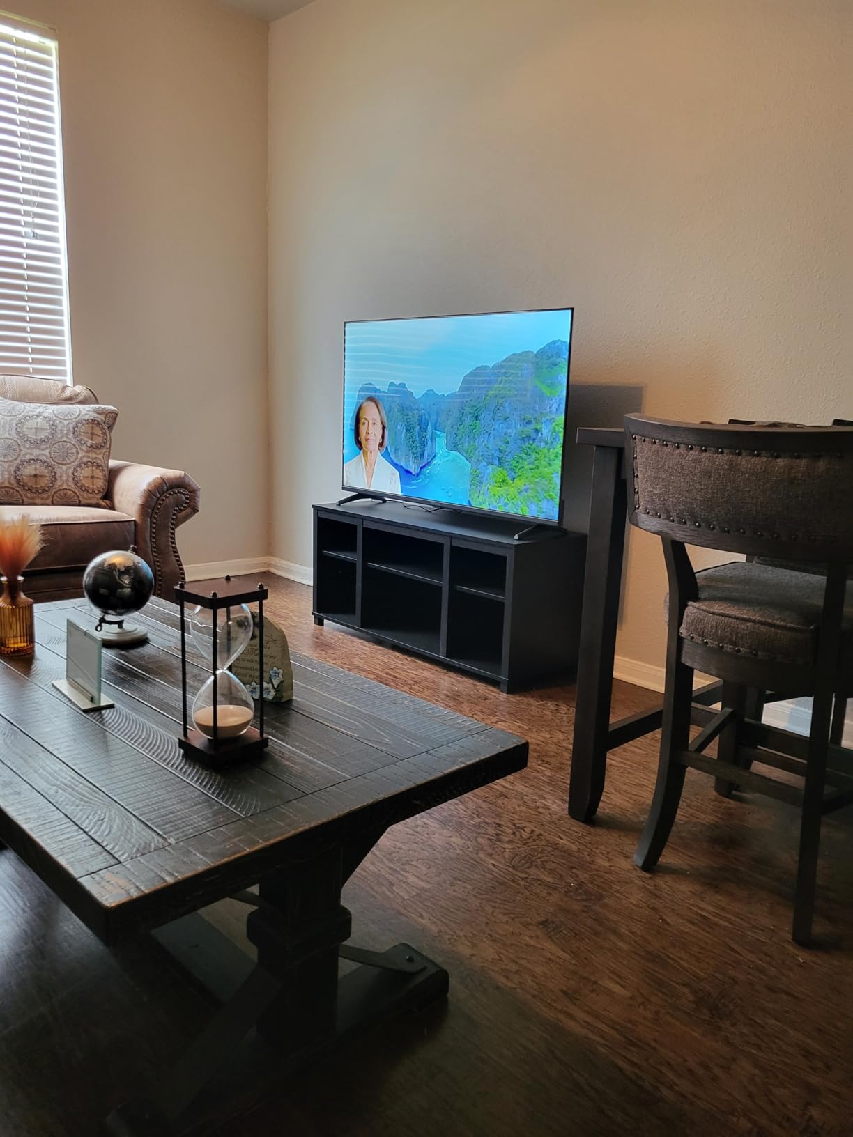 Furinno Turn-N-Tube No Tools 3D 3-Tier Entertainment TV Stand up to 50 inch TV, Round Tubes, Walnut customer photo 2