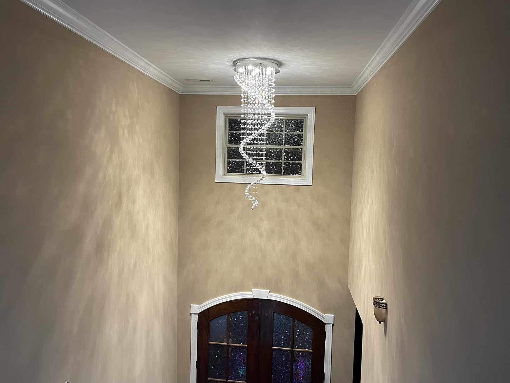 Modern Contemporary Swirl Chandelier Lighting for Foyer Dining Room Kitchen Chandelier Fixture Ceiling Light Rain Drop with All Crystal Balls D20'' X H61'' of CRYSTOP customer photo 1