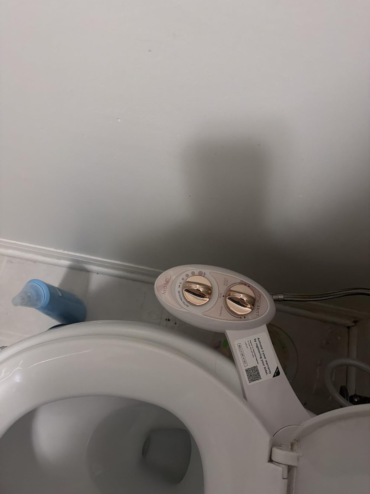 LUXE Bidet NEO 185 - Dual Nozzle, Self-Cleaning, Non-Electric Bidet Attachment for Toilet Seat, Adjustable Water Pressure, Rear & Feminine Wash (White) customer photo 1