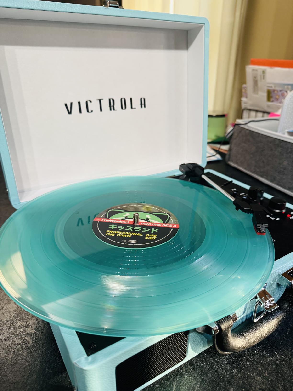 Victrola Journey Bluetooth Portable Suitcase Record Player with Built-in Speakers, 3 Speed Vinyl Record Player, RCA Out, Headphone Jack (Black) customer photo 1
