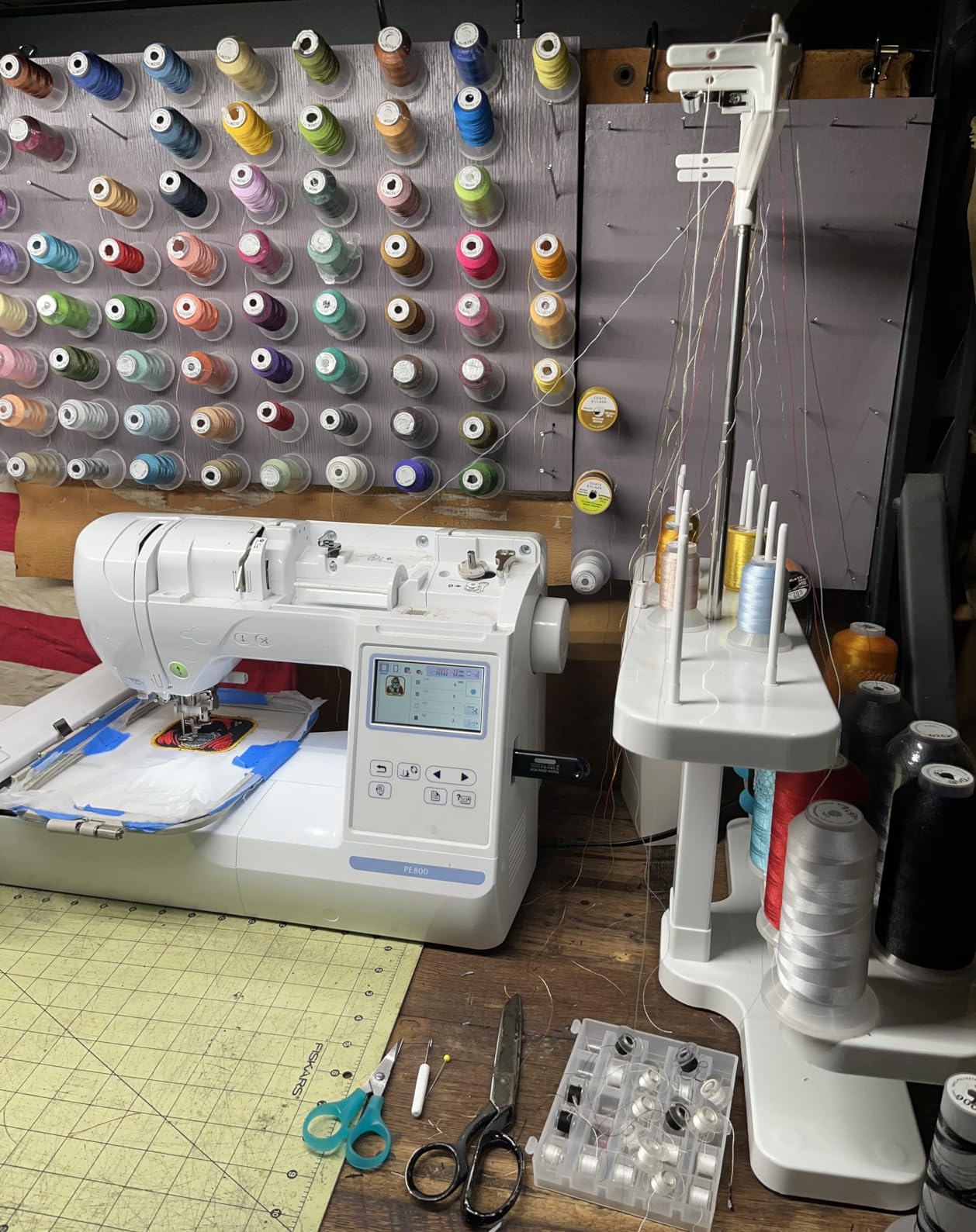 20 Spool Thread Stand for All Home Embroidery Machines Brother Babylock Janome Bernina Pfaff etc.. customer photo 2