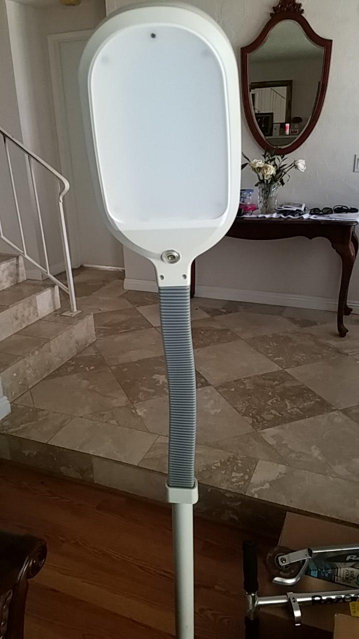 Brightech Litespan - Bright LED Floor Reading Lamp for Over Chair Crafts and Reading, Estheticians' Light for Lash Extensions, Adjustable Standing Lamp for Living Room, Bedroom, Office - Havana Brown customer photo 2