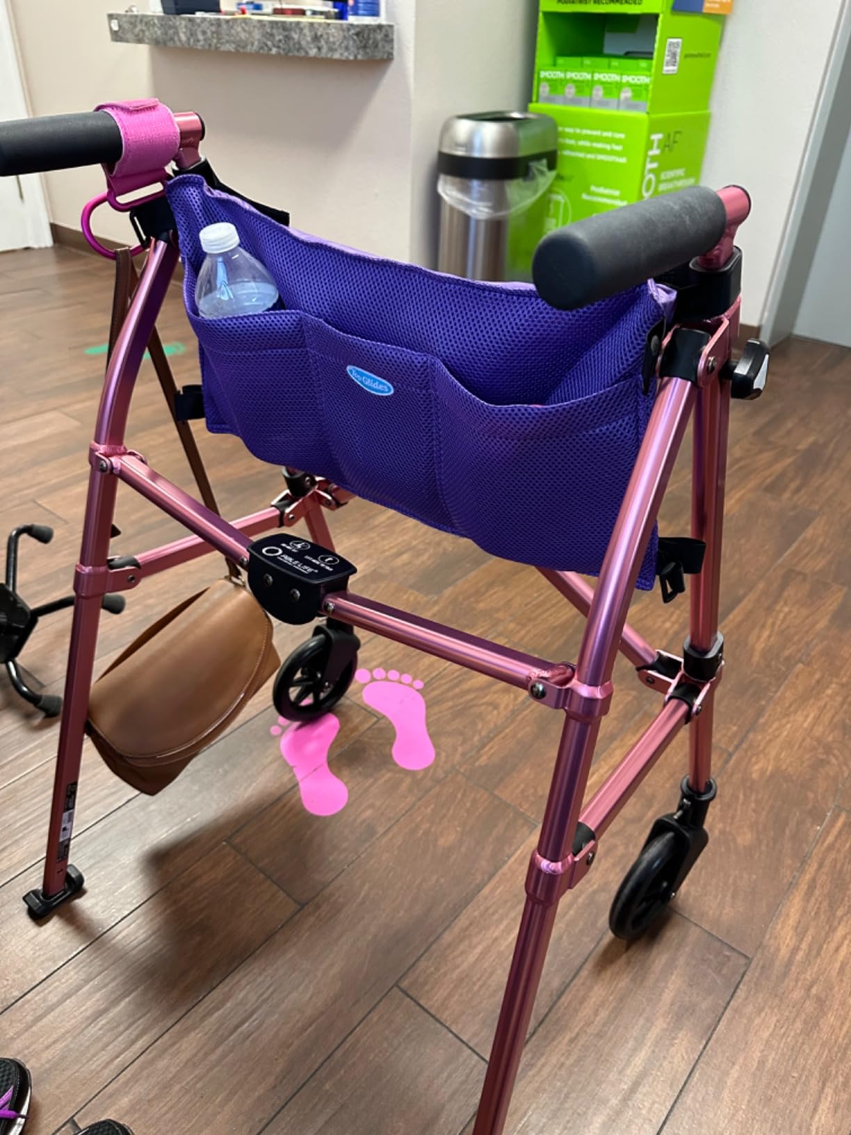 Stander Space Saver Walker, Lightweight Folding Rolling Mobility Aid for Seniors & Adults, Compact 2-Wheel Disability Device with 6-inch Wheels & Ski Glides for Walking Support, Cobalt Blue customer photo 2