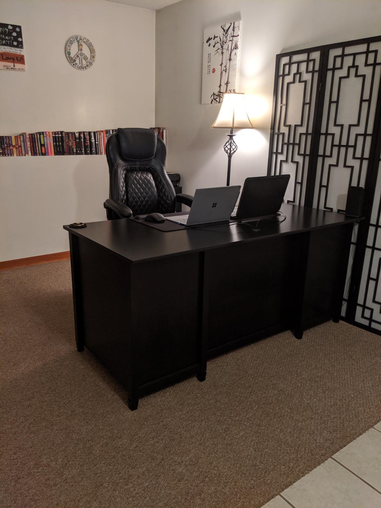Sauder Edge Water Executive Desk, Chalked Chestnut, 65