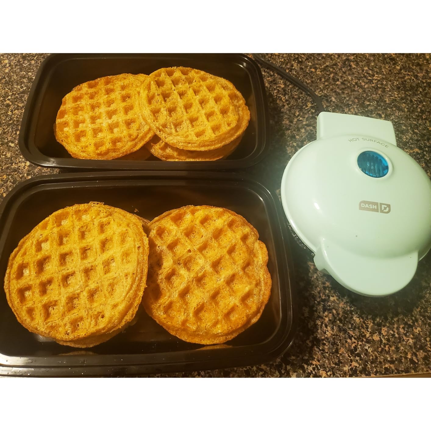Dash Mini Waffle Maker - Compact Electric Iron for Creative Homemade Treats - Nonstick Surface - Easy-to-Clean - Red customer photo 2