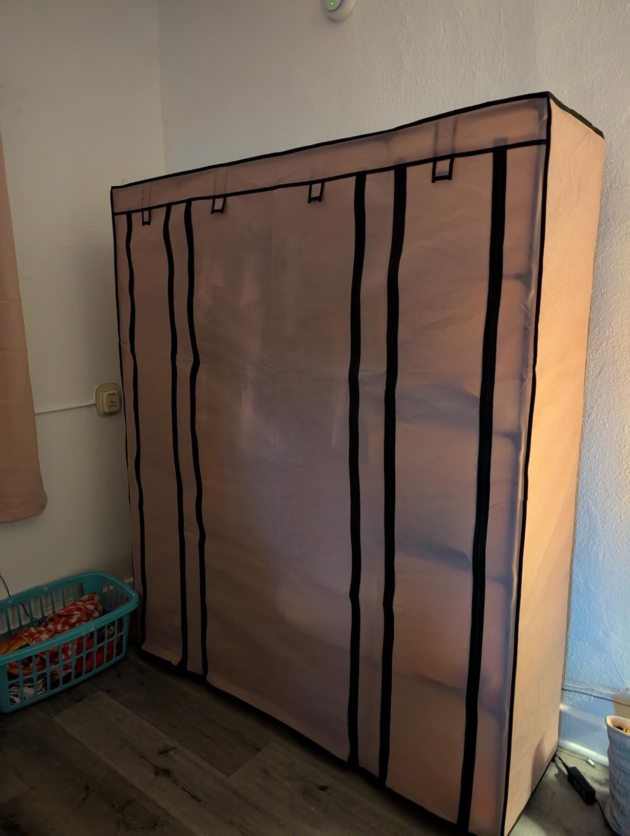 SONGMICS Closet Wardrobe, Portable Closet for Bedroom, Clothes Rail with Non-Woven Fabric Cover, Clothes Storage Organizer, 59 x 17.7 x 69 Inches, 12 Compartments, Gray ULSF03G customer photo 2