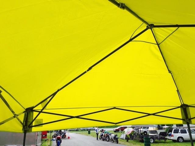 E-Z UP Pyramid Instant Shelter Canopy Pop Up Tent, 10' x 10' with Wide-Trax Roller Bag & 4 Piece Spike Set, Royal Blue customer photo 2