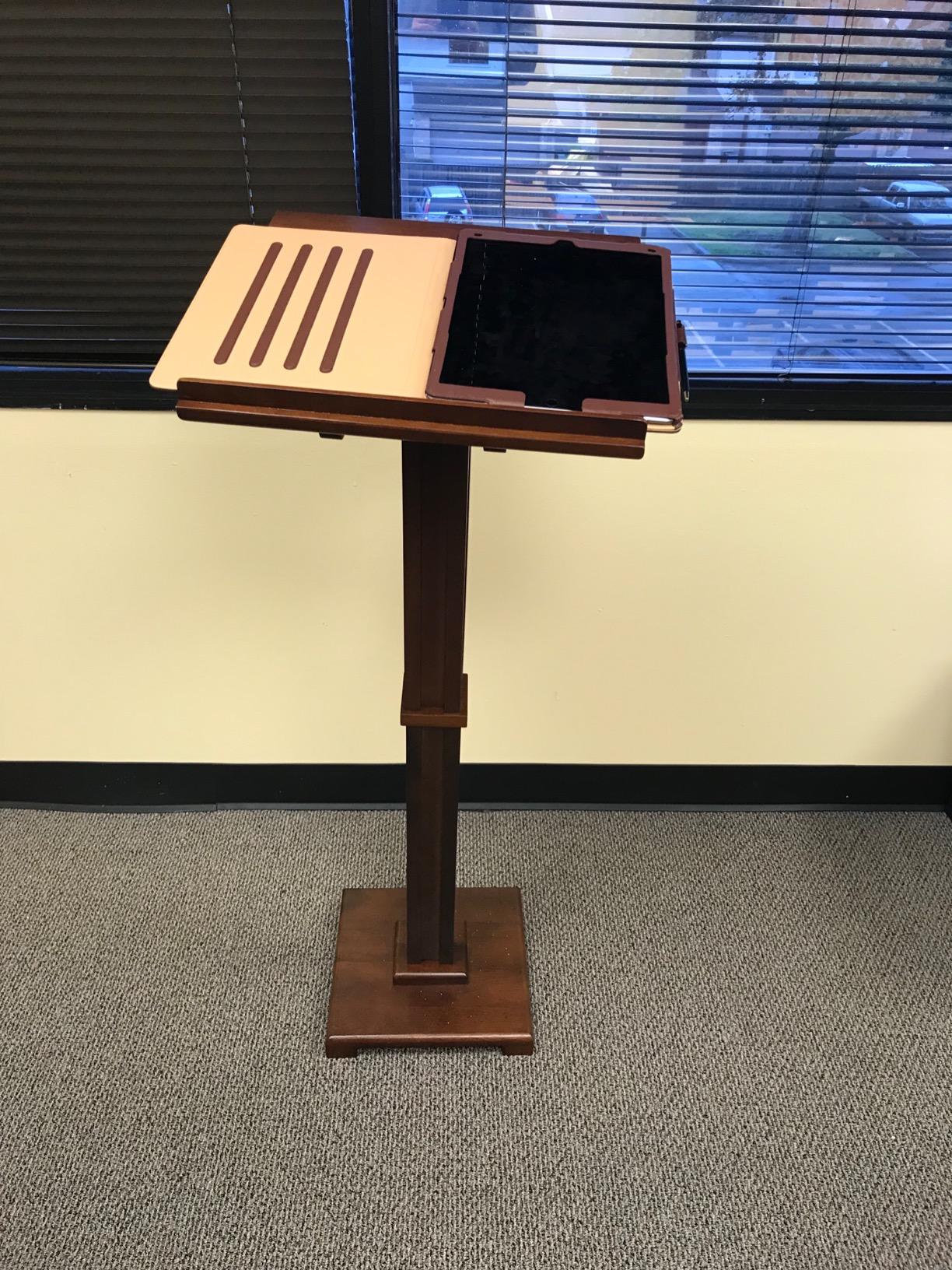 Walnut Finish Standing Lectern customer photo 2