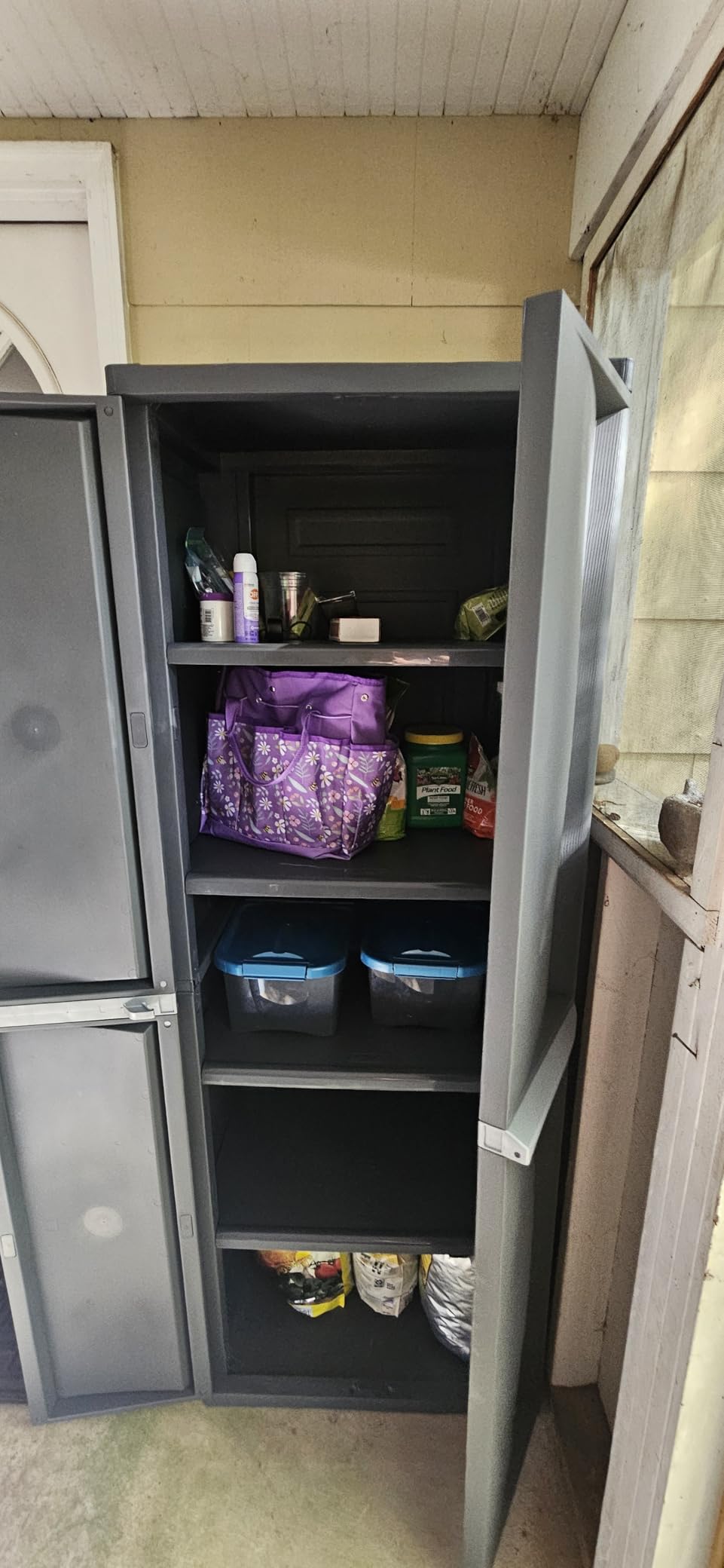 Sterilite 4 Shelf Cabinet, Lockable Utility Storage w/ Adjustable Shelves, Gray customer photo 1
