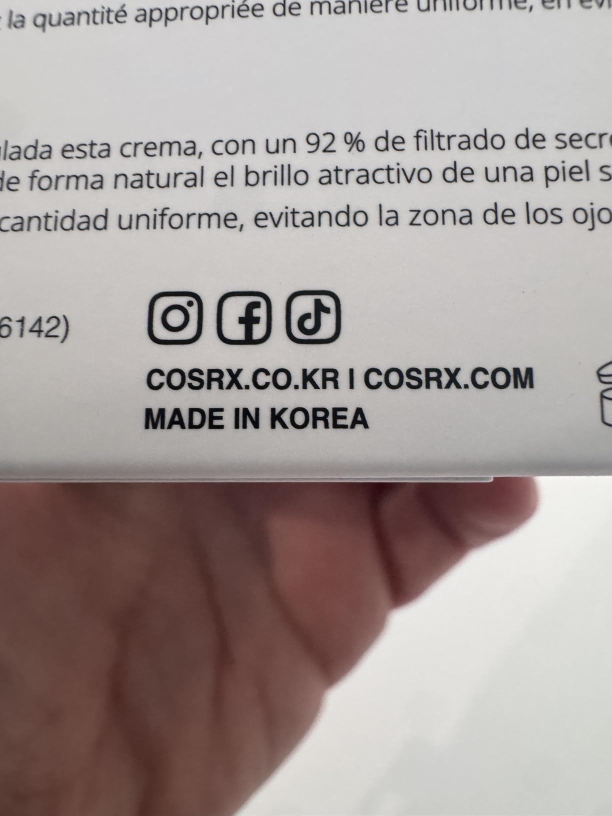 CosRx Advanced Snail Mucin 92% Face Moisturizer, 3.52 Oz, Lightweight Moisturizing Cream for Soft, Glowy Skin, Korean Skin Care customer photo 1