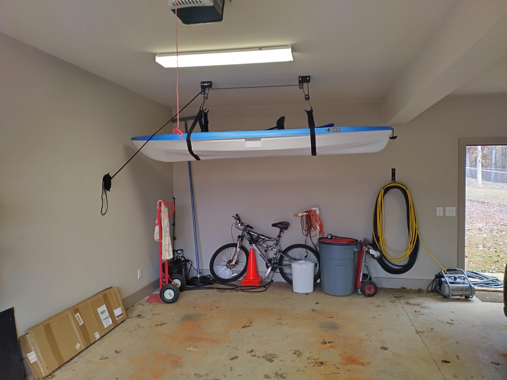 Kayak Hoist - Overhead Garage Storage - Pulley System with 125lb Capacity for Kayak, Canoe, or Bicycle by Bike Lane customer photo 1