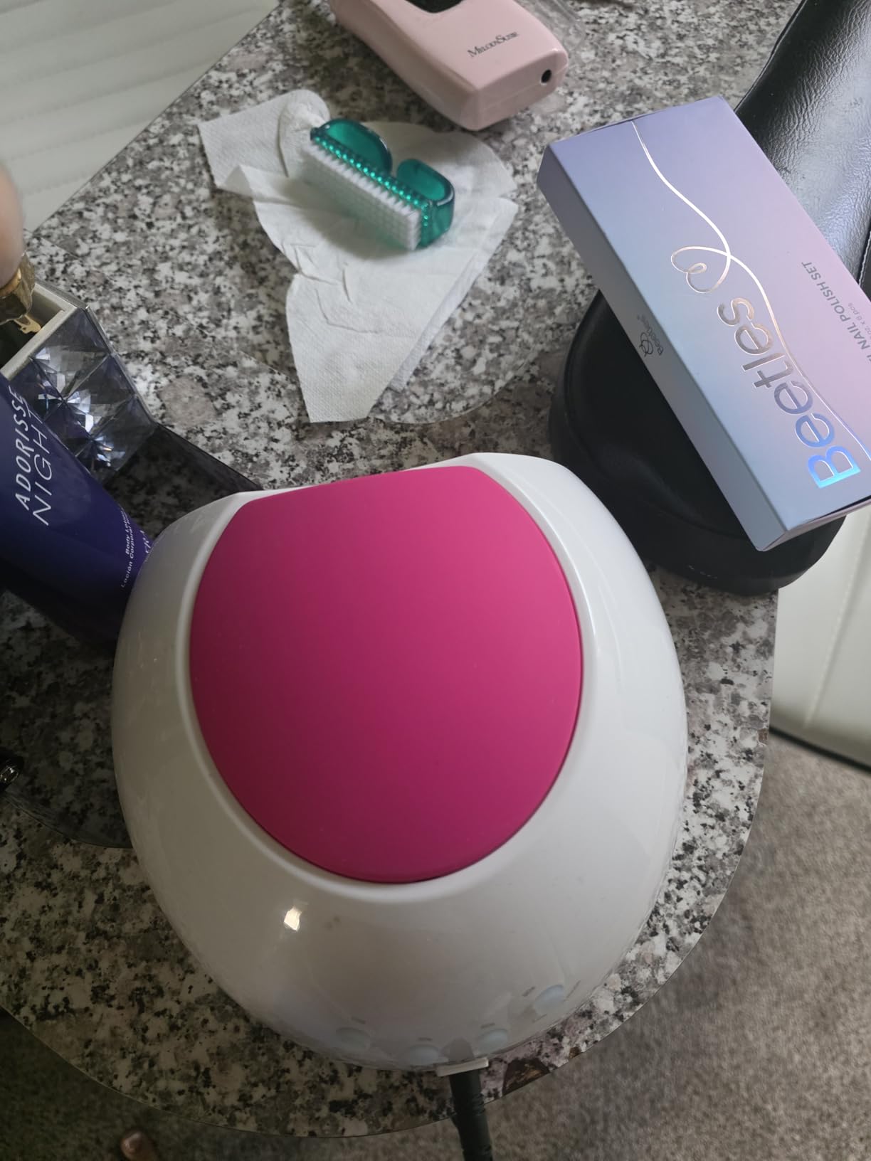 SUNUV SUN2C UV Light for Nails, UV LED Nail Lamp with 4 Timer Settings, Curing Lights Compatible with All Gel Polish Rose customer photo 1