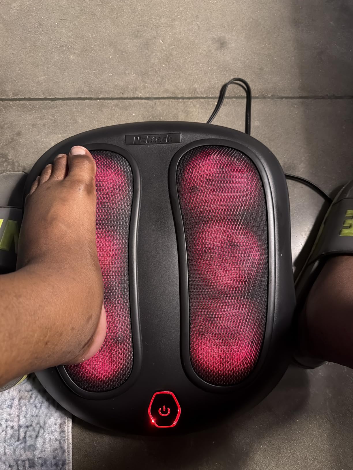 Nekteck Foot Massager with Heat, HSA Eligible FSA Massage Tools Gifts | Shiatsu Heated Electric Kneading Foot Massager Machine for Plantar Fasciitis, Built-in Infrared Heat Function and Power Cord customer photo 1