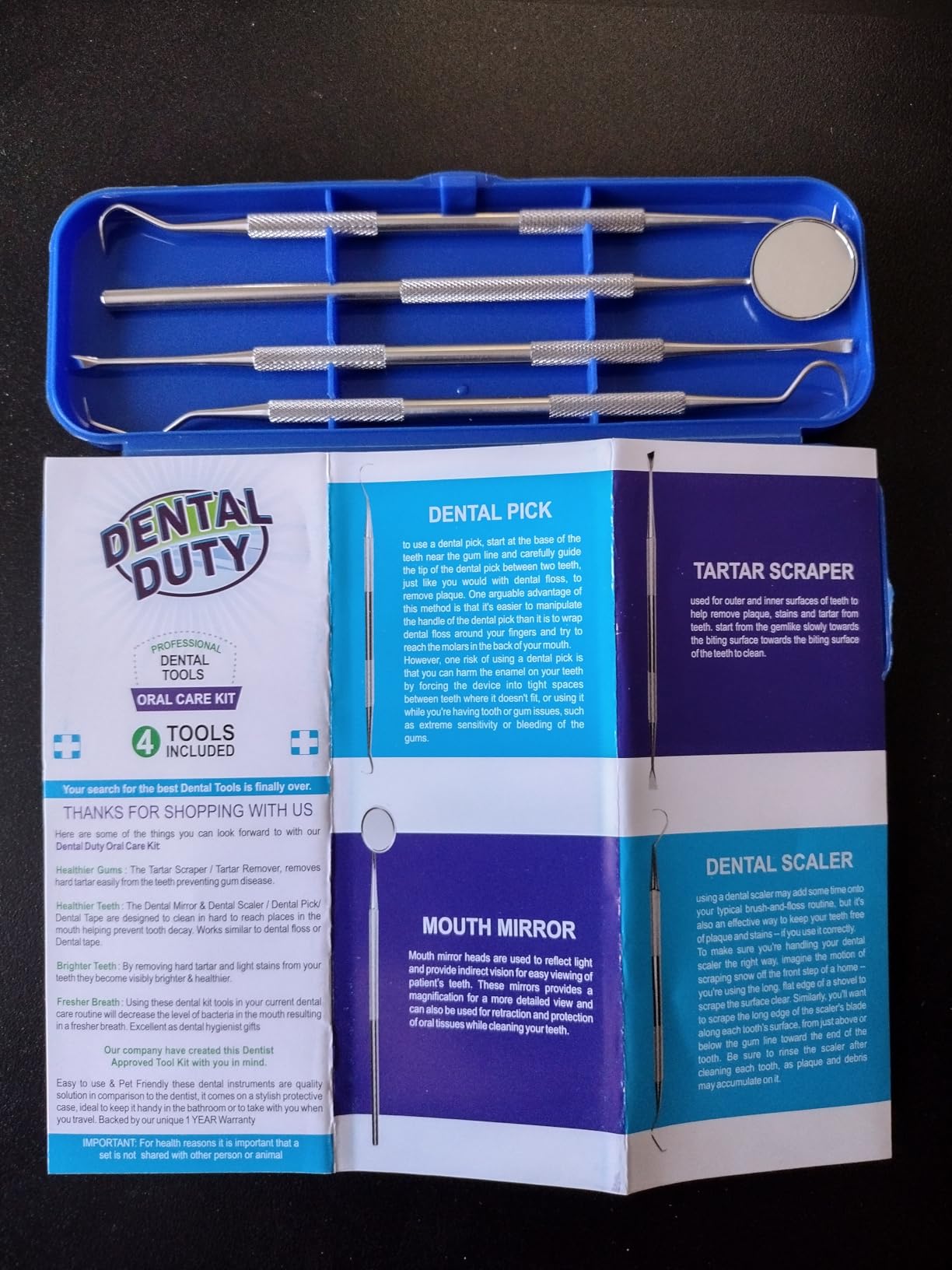 Dental Duty Dental Tools - Plaque Remover for Teeth with Teeth Cleaning Kit, Stainless Steel customer photo 1