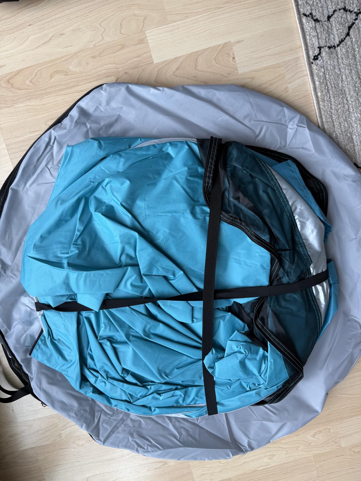 Wolfwise Pop up Beach Tent Sun Shelter with UPF50+ UV Protection, Instant Easy Setup Popup Beach Shade Canopy for 3 Person, Portable & Foldable with Carrying Bag, 87 x57x47 in, Blue customer photo 2