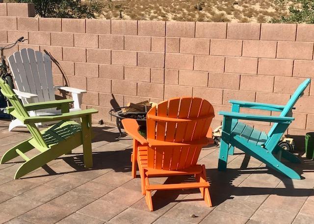 Ecommersify Folding Adirondack Chair with Cup Holder - (Aruba Blue) - Heavy Duty Recycled Poly Lumber Folding Chair - Amish Crafted Outdoor Furniture - Made in USA customer photo 2