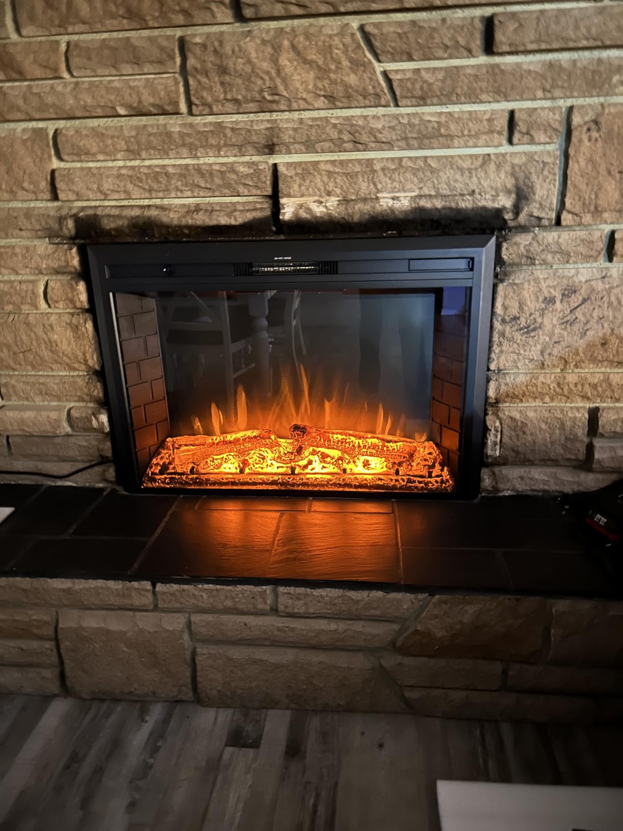 Valuxhome Electric Fireplace, 36 Inches Fireplace Insert with Overheating Protection, Fire Crackling Sound, Remote Control, 750/1500W, Black customer photo 2