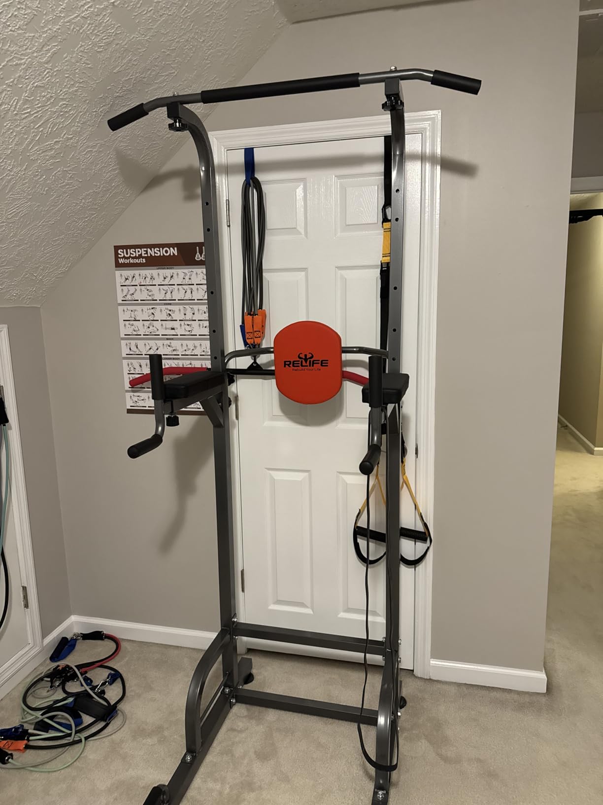 RELIFE REBUILD YOUR LIFE Power Tower Pull Up Bar Station Workout Dip Station for Home Gym Strength Training Fitness Equipment customer photo 1