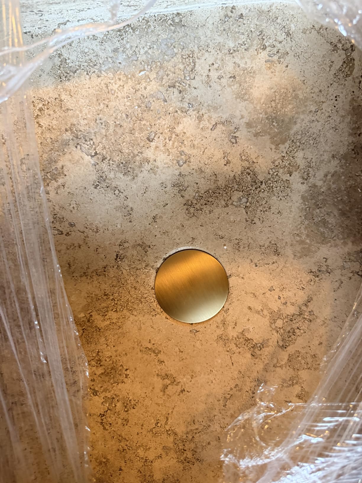 Oval Travertine Vessel Sink - Natural Stone Wash Basin, Hand-Carved Bathroom Sink with Chiseled Exterior & Polished Interior, Above Counter Vanity Basin (Includes Matching Soap Tray) customer photo 2