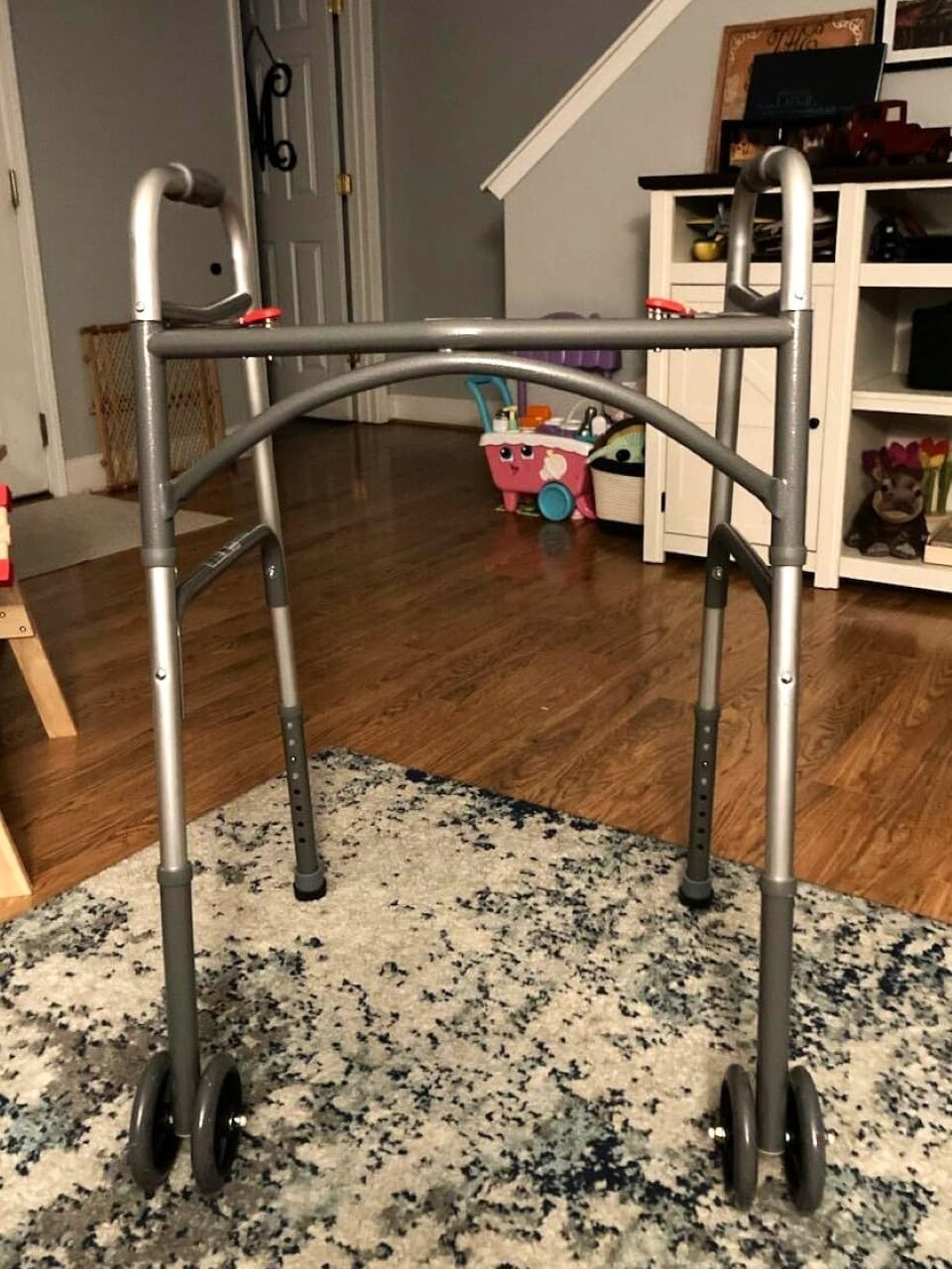Drive Medical Bariatric Folding Walker with Adjustable Height, Silver | Bariatric Folding Walker Designed for Durable Support with Easy Portability and Adjustable Height Use for Everyday Use customer photo 1