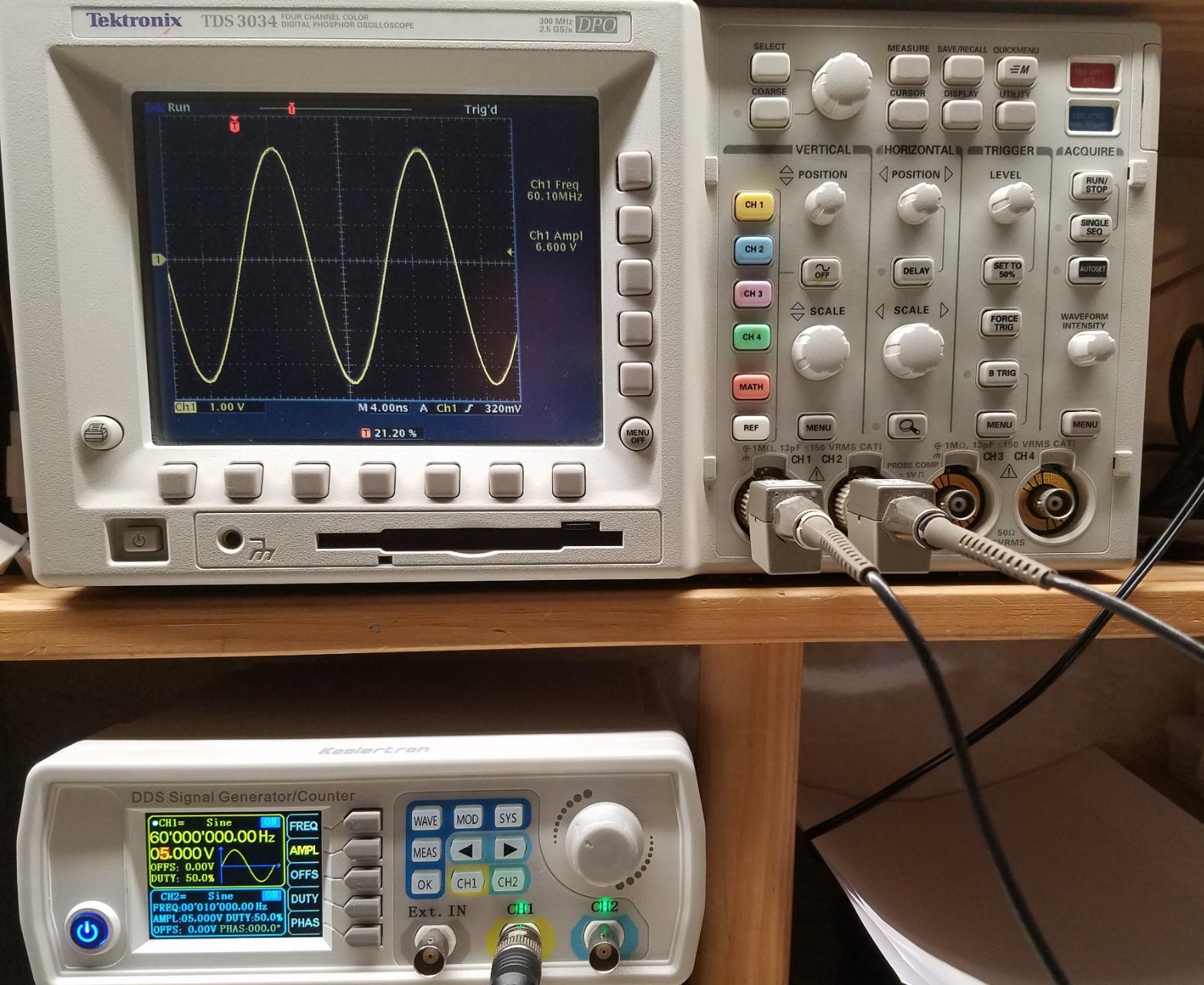Koolertron Upgraded 60MHz DDS Signal Generator Counter,High Precision Dual-Channel Arbitrary Waveform Function Generator Frequency Meter 200MSa/s (60MHz) customer photo 2