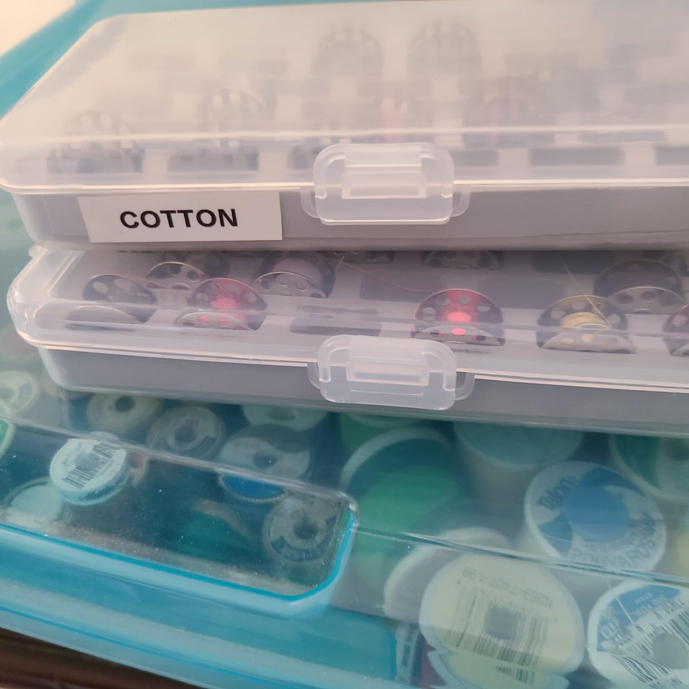 Ultima Bobbin Cases, Two Pack - Two Plastic See Through Bobbin Storage Boxes - Each Bobbin Holder Holds 28 Class-15 (SA156) Bobbins customer photo 2