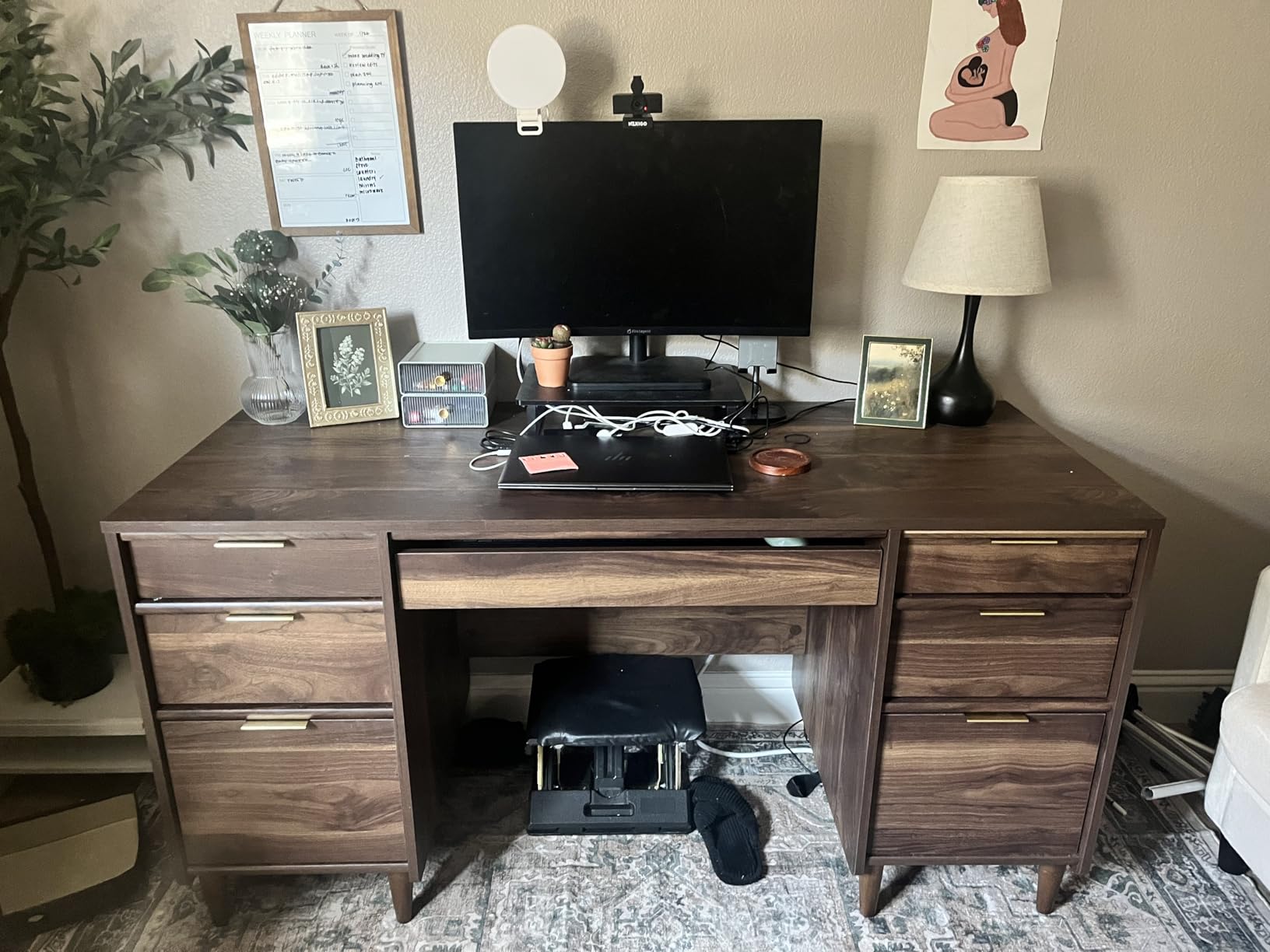 Sauder Clifford Place Executive Desk, in Grand Walnut finish customer photo 1