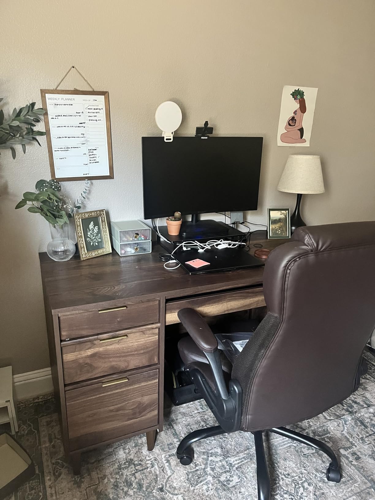 Sauder Clifford Place Executive Desk, in Grand Walnut finish customer photo 2