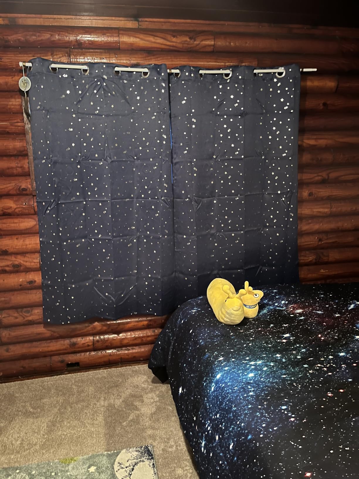 BGment Kids Blackout Curtains for Boys Bedroom, Star Curtains Thermal Insulated Grommet Window Drapes for Nursery, Set of 2 Panels (42 x 63 Inch, Navy Blue) customer photo 2