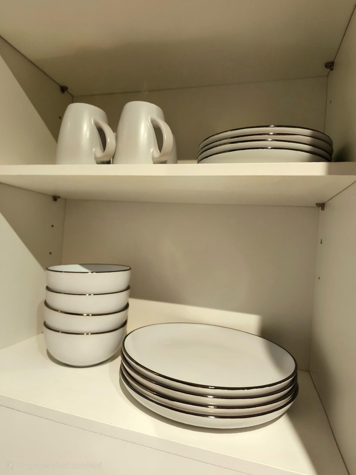 Gibson Home Rockaway 12-Piece Stoneware Dinnerware Set, Matte Finish, Service for 4, Modern Ceramic Plates and Bowls, Microwave & Dishwasher Safe - Soft Gray customer photo 2