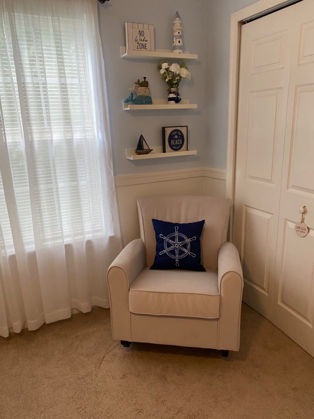 Delta Children Lancaster Rocking Chair Featuring Live Smart Fabric, Linen customer photo 1