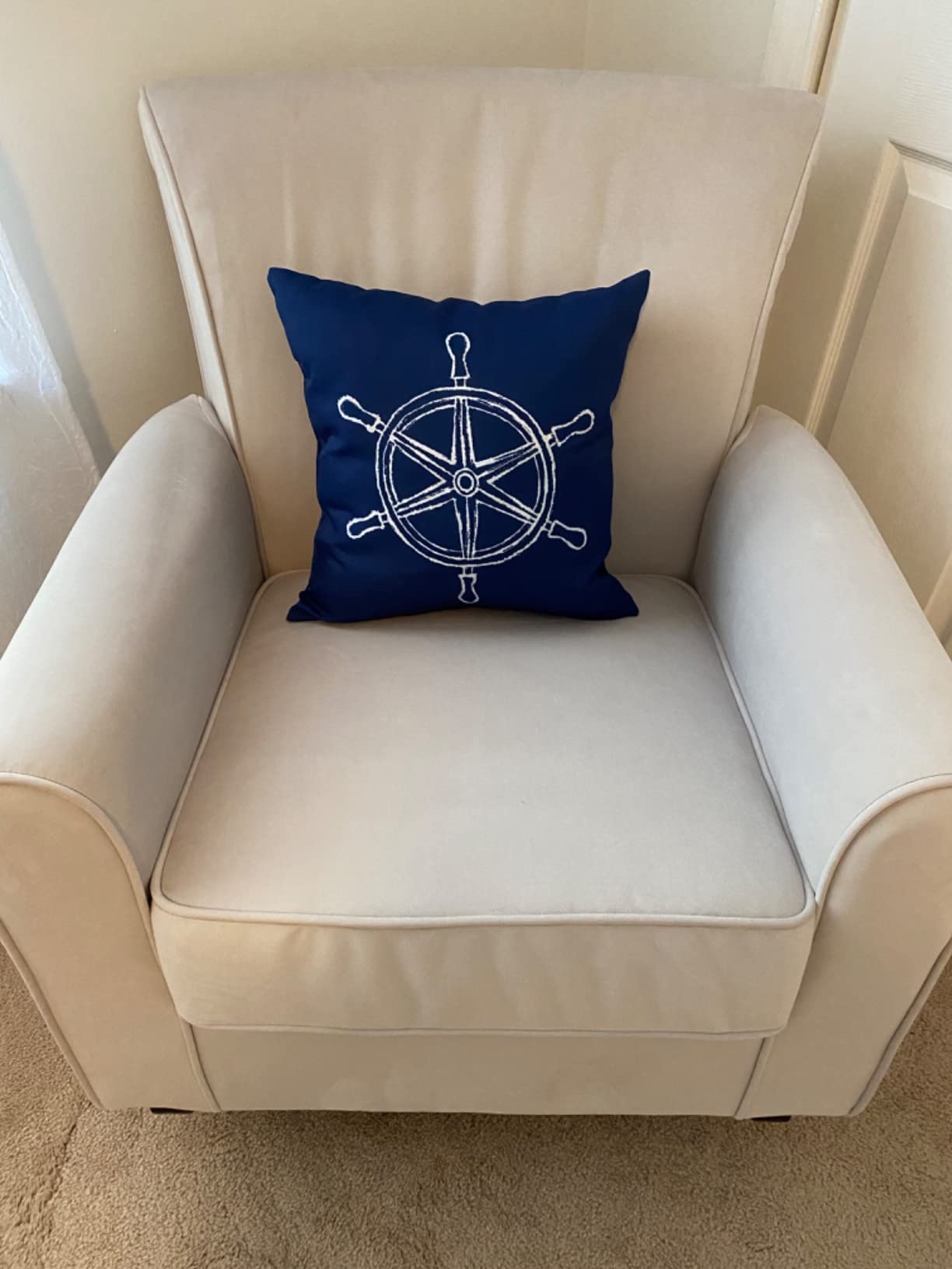 Delta Children Lancaster Rocking Chair Featuring Live Smart Fabric, Linen customer photo 2