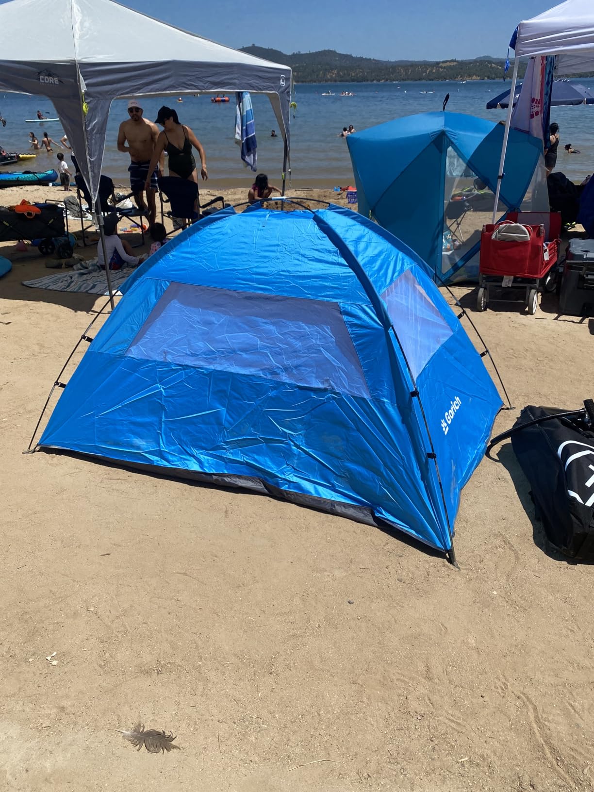 Gorich Beach Tent Sun Shelter for 3/4/6/8/10 Person with UPF 50+ UV Protection, Lightweight & Easy Setup Beach Shade Canopy, Portable Beach Shade Tent Beach Cabana customer photo 2