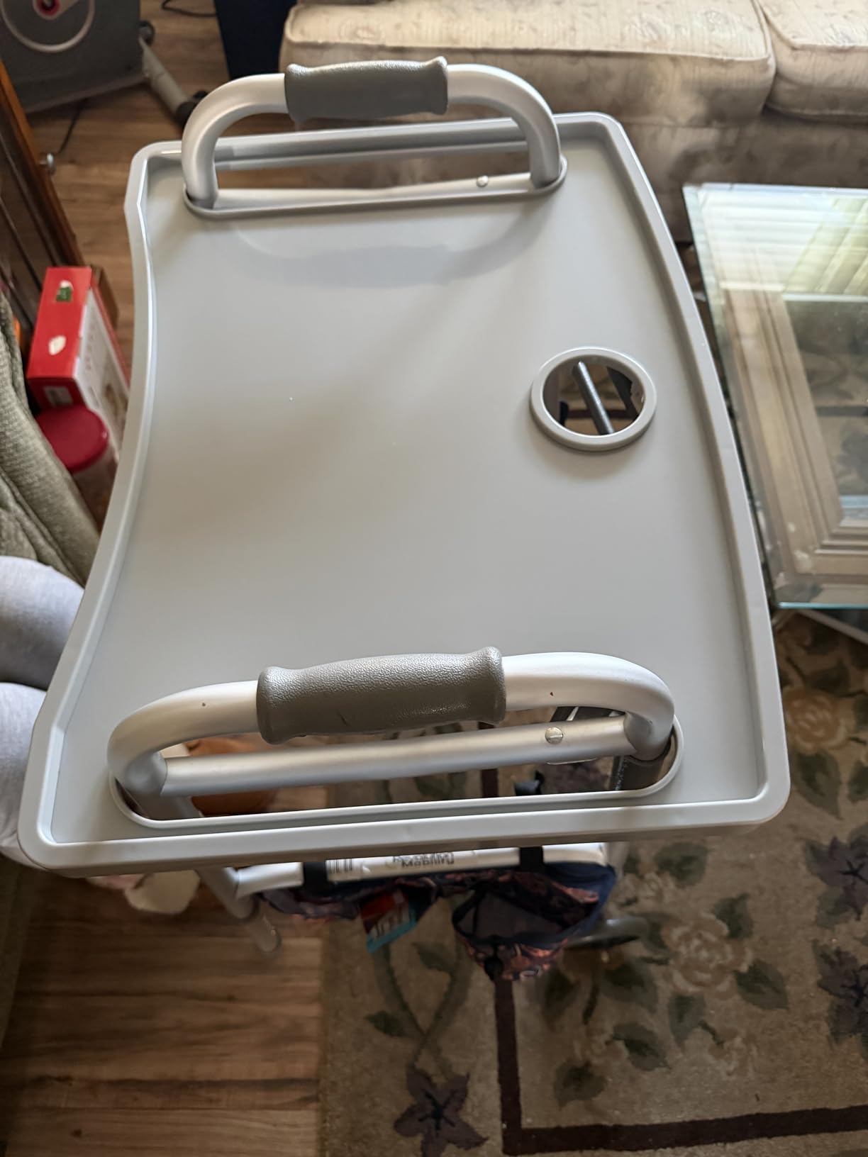 Essential Medical Supply Molded Walker Tray with 2 Cup Holders - Perfect for Mobility and Transport, Fits Most Walkers and Provides Convenient Tray for Almost Any Folding Walker customer photo 1