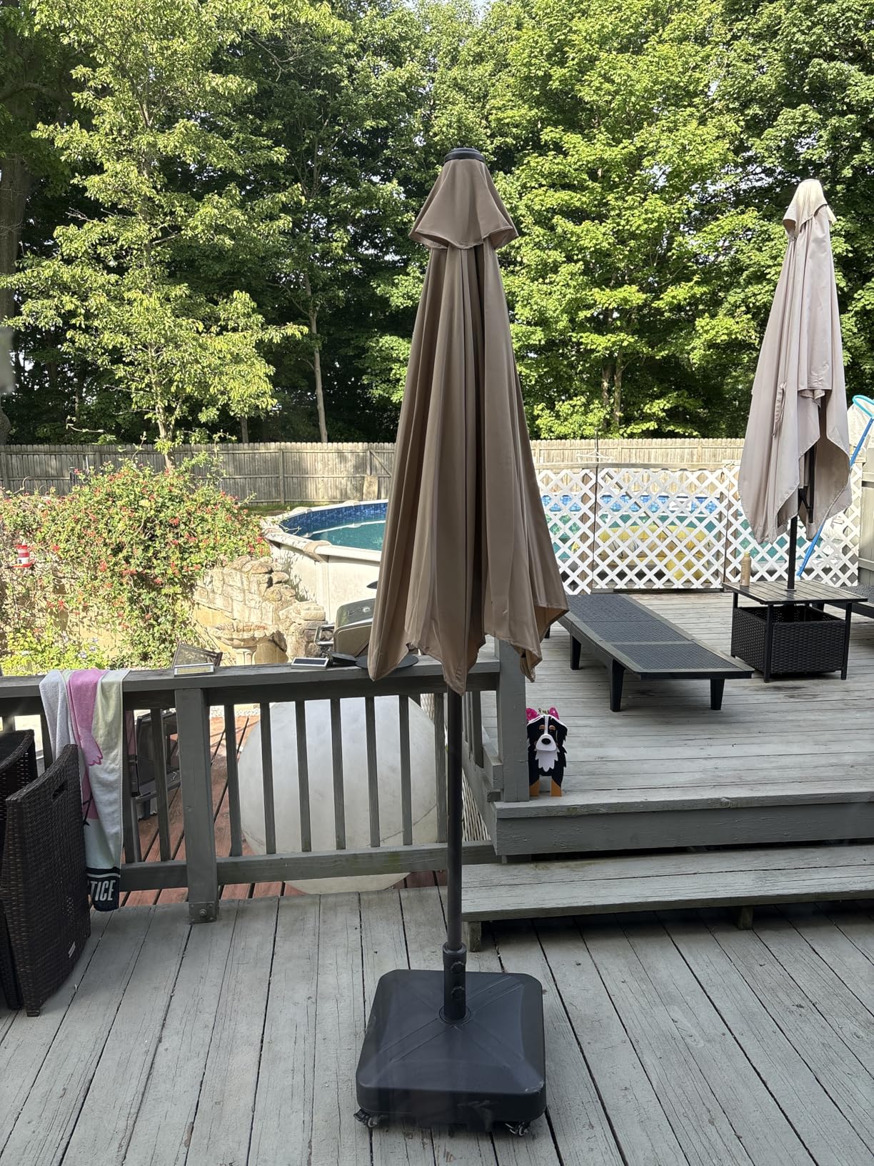 Blissun 7.5 ft Patio Umbrella, Yard Umbrella, Outdoor Market Umbrella with Push Button Tilt Crank (Tan) customer photo 2