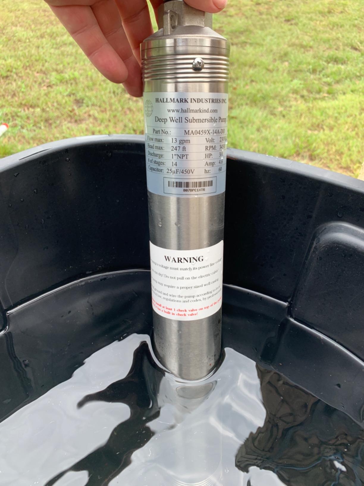 Hallmark Industries MA0459X-14A Deep Well Pump, 3 inch (3.3 Max), 3/4 HP, 230V/60Hz/1Ph, 14 Stage, 270' Head, 13 GPM, 1