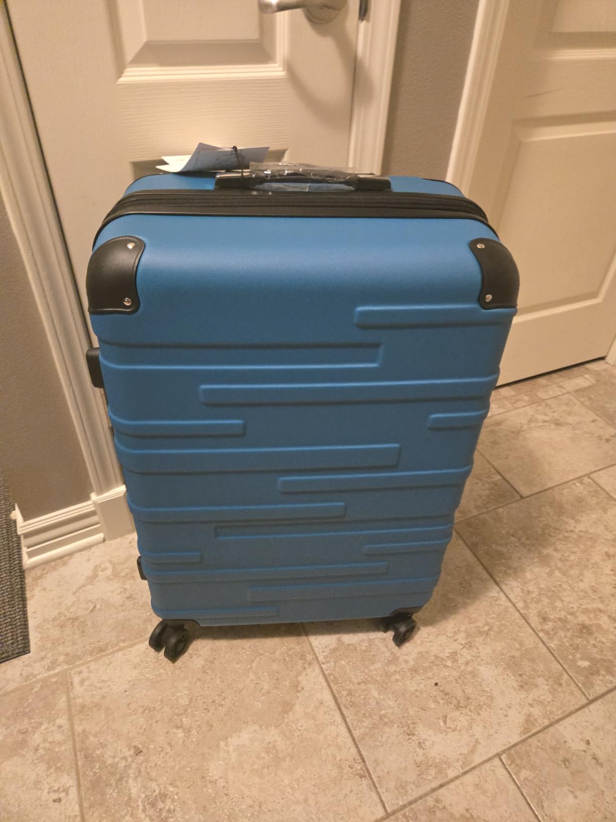 Coolife Hardside Luggage 3 Piece Set with TSA Lock, Spinner Wheels, Telescopic Handle, Lightweight Travel Suitcases (Grey, 3 piece set) customer photo 1