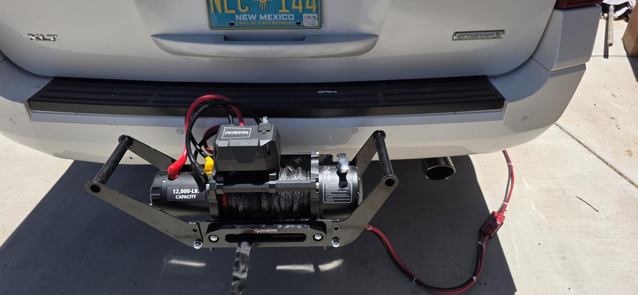 RUGCEL 12000lb Waterproof Electric Winch - 12V Synthetic Rope (100' x 3/8