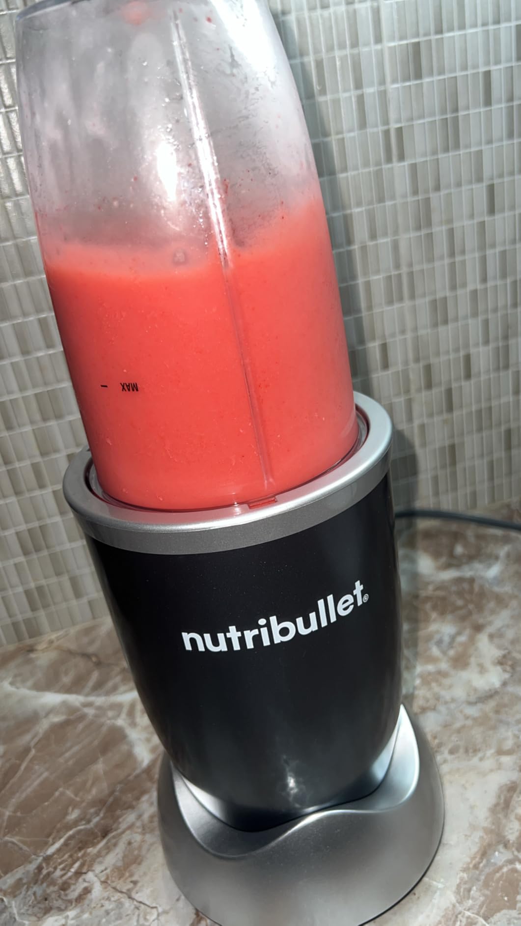 Nutribullet Personal Blender, Shakes, Smoothies, Food Prep, 24 Ounces, 600 Watt, Dark Gray (NBR-0601WM) customer photo 1