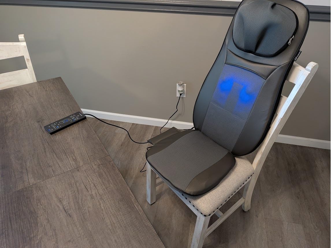 Snailax Shiatsu Neck & Back Massager with Heat Chair Pad Kneading Massage | Adjustable Neck Massage, Spot & Rolling Massage, Seat Vibration, 5/10/15 Min Timer customer photo 2
