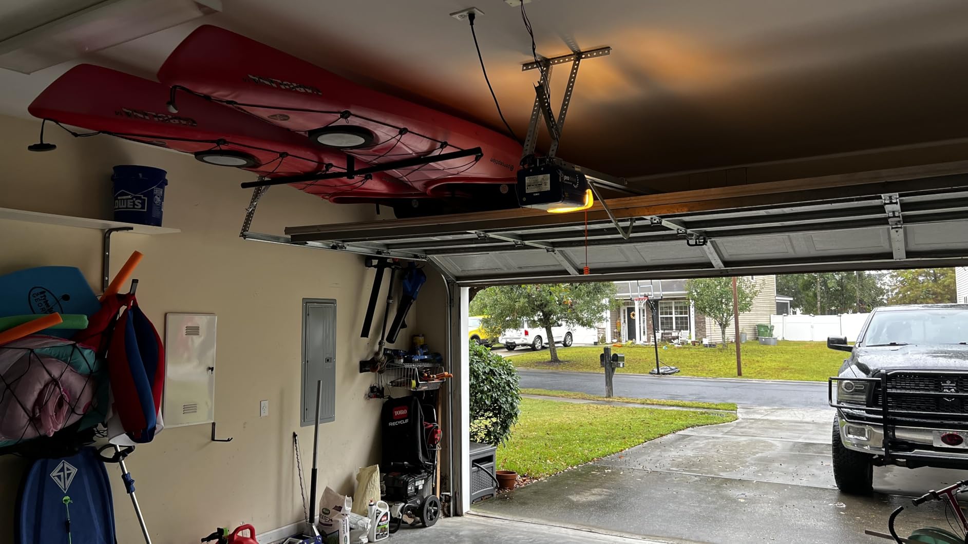 StoreYourBoard Adjustable Kayak Ceiling Rack - Hi Port 2 Garage Ceiling Kayak Hanger | Adjustable Overhead Kayak Storage for Recreational & Touring Kayaks | Garage Organization customer photo 2