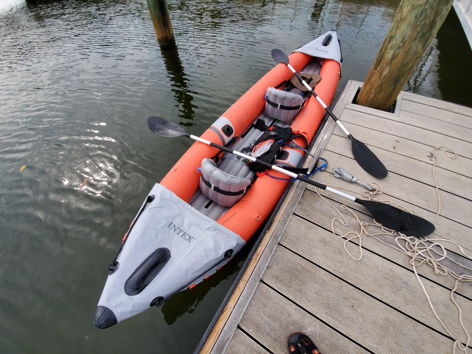 INTEX 68309EP Excursion Pro K2 Inflatable Kayak Set: Includes Deluxe 86in Kayak Paddles and High-Output Pump - SuperTough PVC - Adjustable Bucket Seat - 2-Person - 400lb Weight Capacity customer photo 2