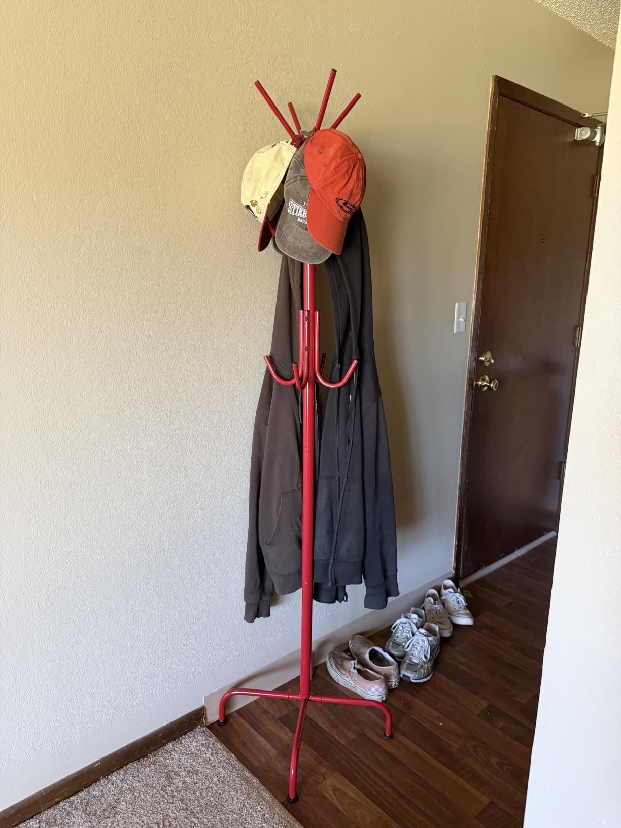 Simple Houseware Standing Coat and Hat Hanger Organizer Rack, 12 Hooks, Bronze customer photo 1