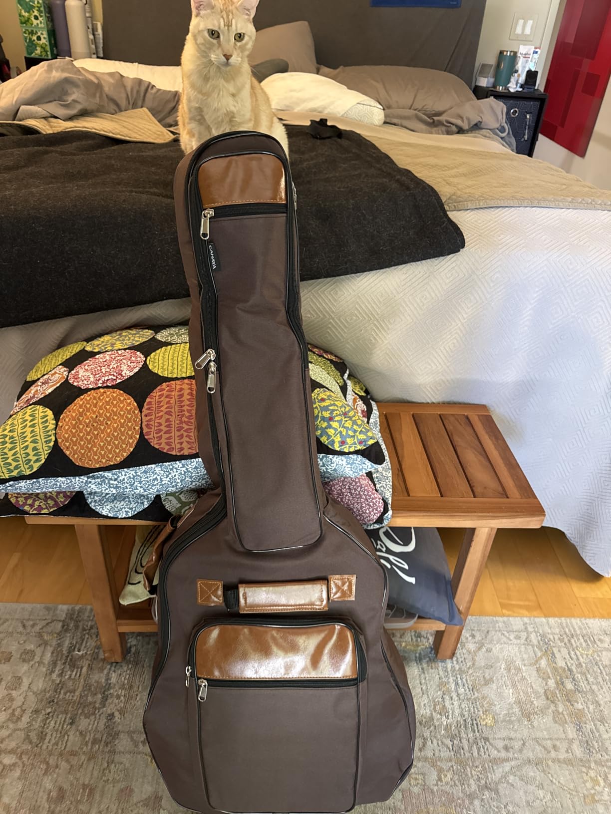 CAHAYA Guitar Bag 40 41 42 In 6 Pockets Guitar Case Water Resistent Oxford Cloth 0.5 In Extra Thick Sponge Padded for Acoustic Classical Guitar with Anti-theft Pocket CY0150 customer photo 1