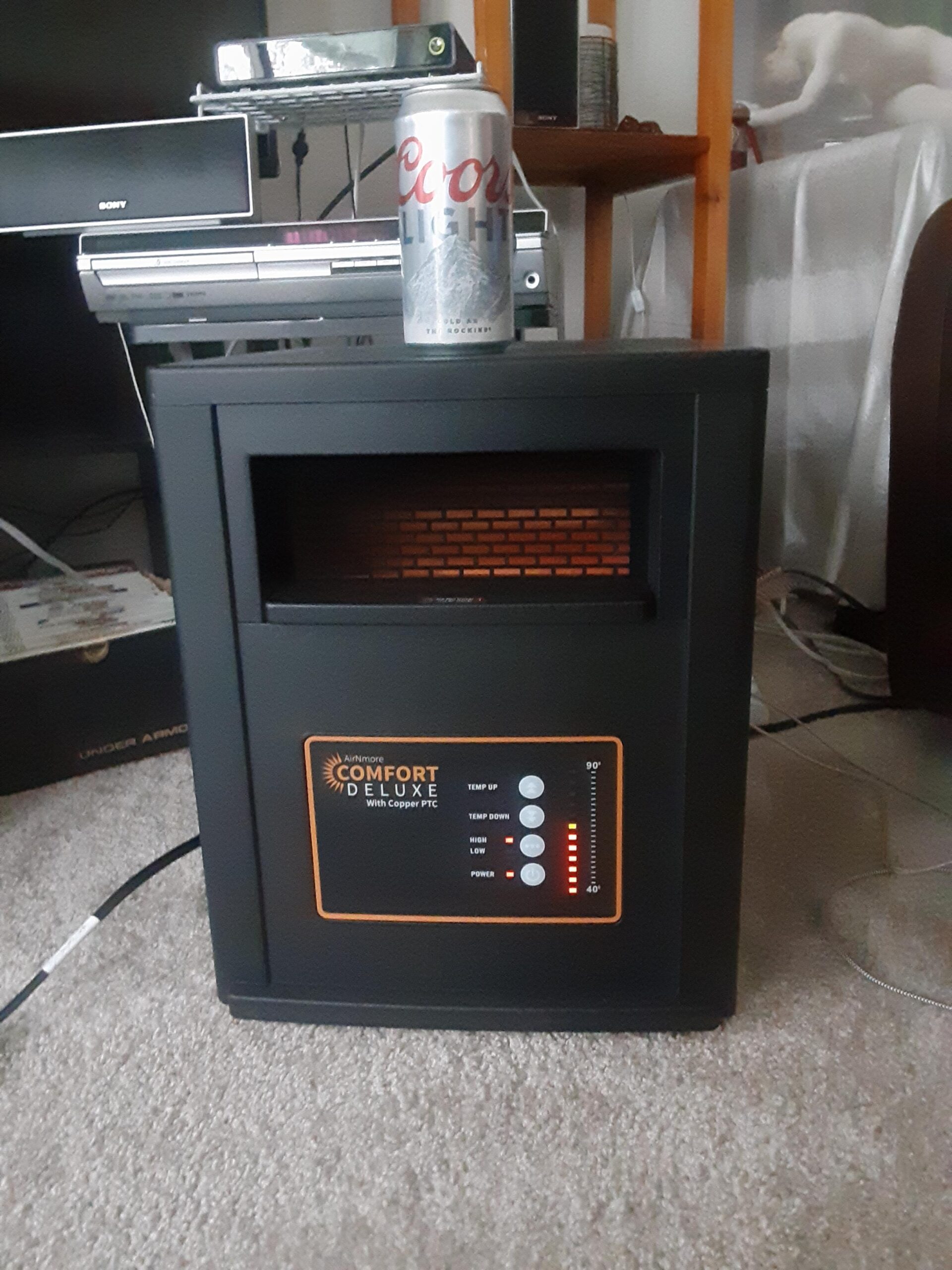 Comfort Deluxe by Airnmore, with Copper PTC, Infrared Space Heater with Remote,1500W,ETL Listed with High and Low Settings, Good for Small to Large Room's, 2-year warranty. customer photo 2