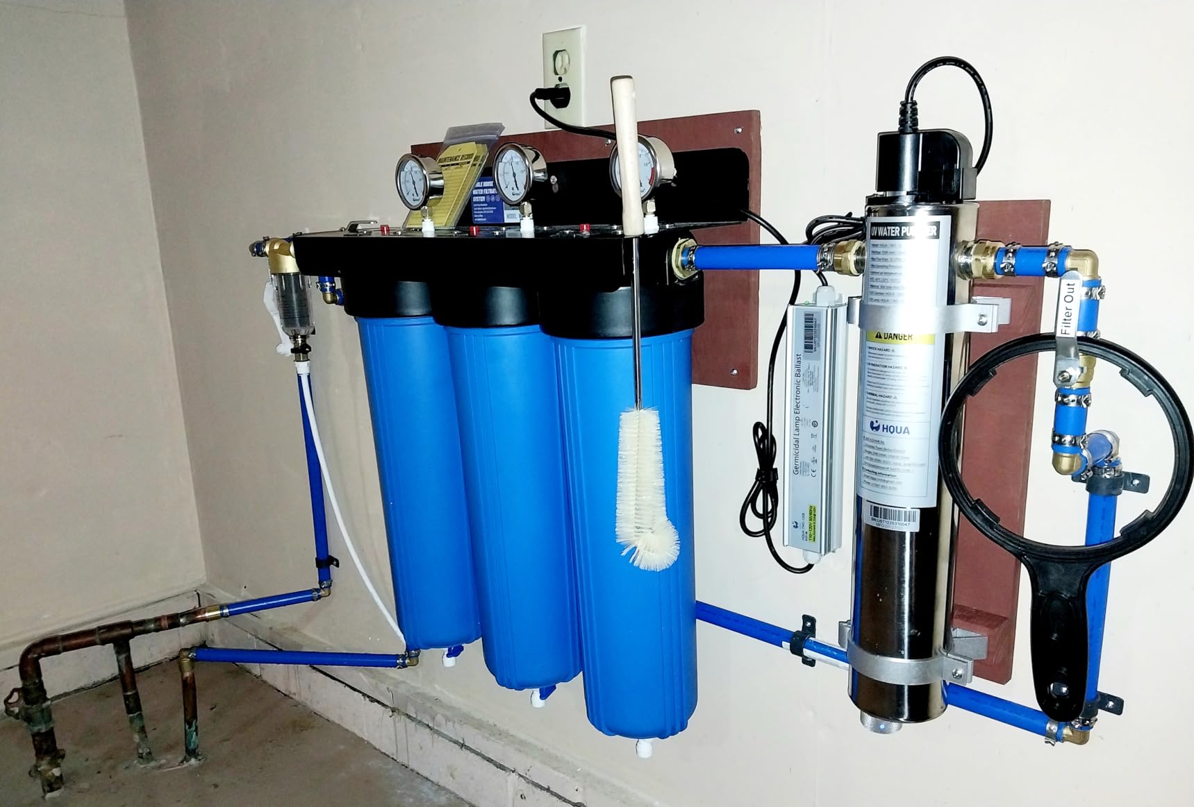 HQUA-TWS-12 Ultraviolet Water Purifier Filter for Whole House Water Purification, 12GPM 120V, 1 Extra UV Lamp + 1 Extra Quartz Sleeve customer photo 1