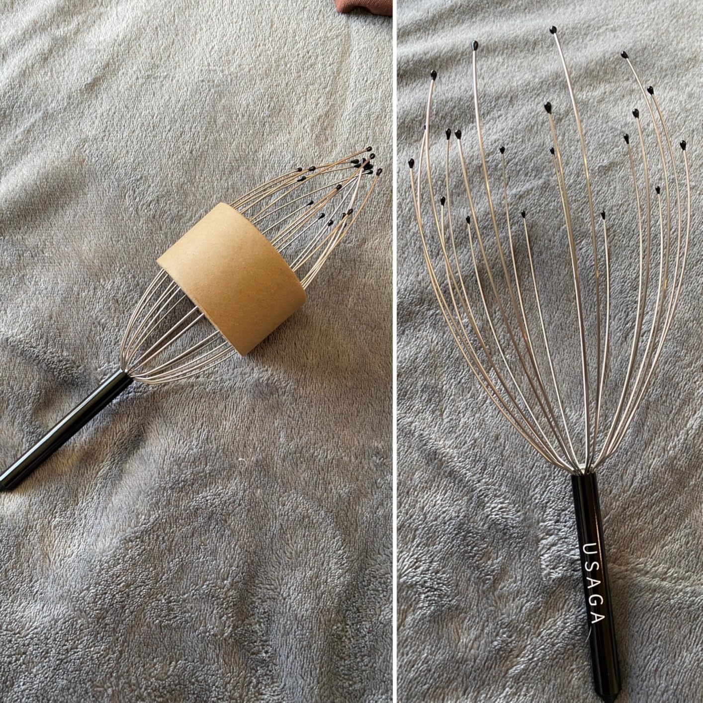USAGA Head Massager Scalp Massager 20 Fingers Head Scratcher for Scalp Body Relaxing (Silvery) customer photo 1