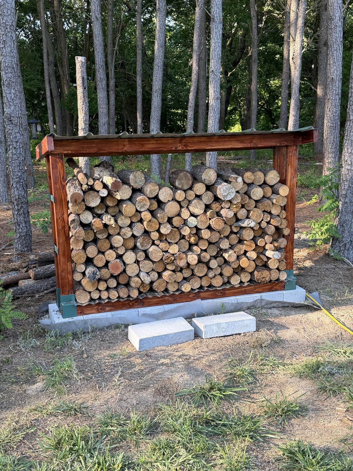 MOFEEZ Outdoor Firewood Log Storage Rack Bracket Kit, Fireplace Wood Storage Holder-Adjustable to Any Length customer photo 1